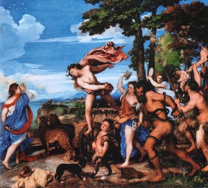 Painting Bacchus and Ariadne, Titian Vecellio