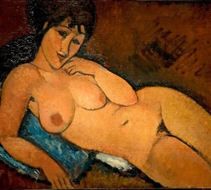 “Naked on a blue pillow”, Amedeo Modigliani – description of the painting