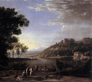 Landscape with merchants, Claude Lorren – description of the painting