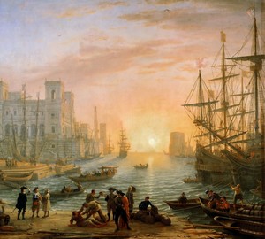 Port at sunset, Claude Lorren – description of the painting