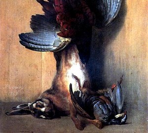 Still Life with Pheasant, Partridge and Rabbit, Jean-Baptiste Udry, 1753