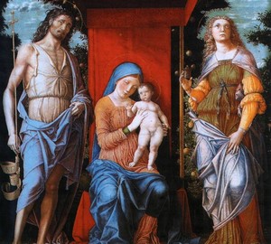 Madonna and Child with John the Baptist and Mary Magdalene, Andrea Mantegna