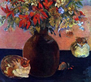 Flowers and cats, Paul Gauguin – description of the painting