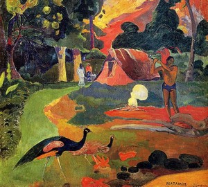 Landscape with peacocks, Paul Gauguin – description of the painting