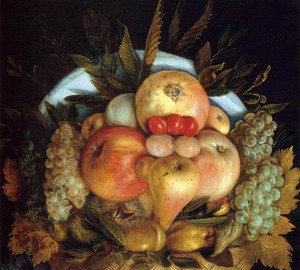 “Head and fruit basket”, Giuseppe Arcimboldo – description of the painting