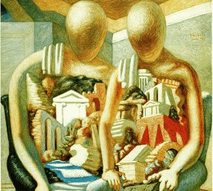 Archaeological cycle (Archaeologists and Archaeologist in the temple), de Chirico