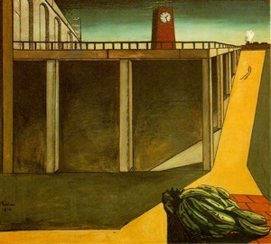 Painting Station Montparnasse, Giorgio de Chirico, 1914